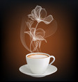 white couple in the form of flowers on a dark vector image