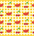 fruit seamless pattern with watermelon and cherry vector image