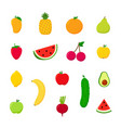 set fruits are apple banana orange pear vector image