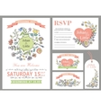 wedding design template setdoodle floral decor vector image