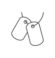 dog tags military line icon vector image
