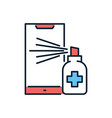 smartphone disinfection related icon vector image vector image