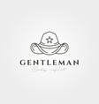 cowboy hat logo line art with star icon symbol vector image vector image