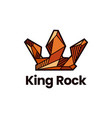 king crown rock stone logo icon vector image vector image