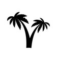 palm tropical tree set icons black silhouette vector image