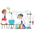scientist doing science experiment in the lab vector image