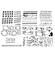 set of different elements in doodle style vector image