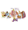 set of isolated hindu gods meditation in yoga vector image vector image