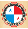 vintage label cards of panama flag vector image