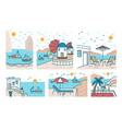 bundle of summer sceneries with sea or ocean vector image