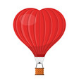 hot air balloon shape a heart with basket vector image
