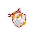 american bald eagle mechanic spanner shield vector image