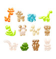 animal balloons toys set cartoon for kids vector image vector image