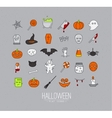 halloween flat icons grey vector image vector image