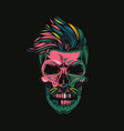 hipster skull in comic style vector image vector image