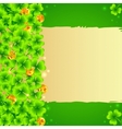 green clovers background with golden coins vector image vector image