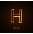 neon 3d letter h vector image vector image