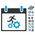 running worker calendar day icon with bonus vector image vector image