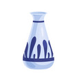 ceramic flower vase decorated with ornament empty vector image vector image