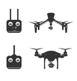 drone silhouette video aerial fly helicopter vector image