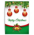 merry christmas background with calligraphy text vector image