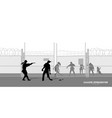 poster zombie apocalypse silhouettes of policeman vector image