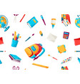 school seamless pattern with education items vector image