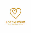 two heart wedding logo vector image