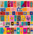 collage cartoon doodle pattern vector image