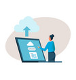 hosting with cloud storage concept vector image