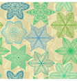 seamless vintage green hand drawn pattern vector image