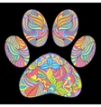 animal paw print on black background vector image