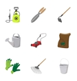 garden items icons set cartoon style vector image vector image