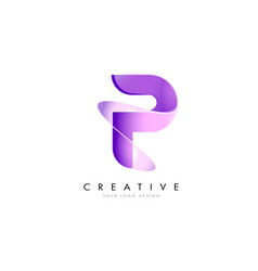 Creative letter r logo with purple gradient Vector Image