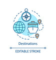 travel destinations concept icon vector image vector image