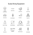 set of icons scuba diving equipment vector image