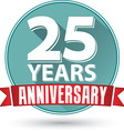 flat design 25 years anniversary label with red vector image vector image