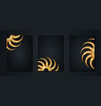 set gold logo design in a4 black templates vector image vector image