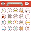 flat furniture icons and symbols set for living vector image vector image