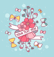 flowers butterflies and ribbon vector image vector image