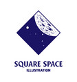 retro vintage moon planet space for t shirt design vector image vector image