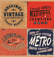 set vintage design print for t-shirt stamp tee vector image