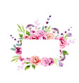 wreath of flowers in watercolor vector image