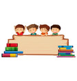 children on wooden board vector image