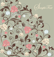 gray floral card vector image