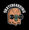 broken skateboard design element for logo label vector image vector image