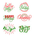 holly jolly quote merry christmas happy new year vector image