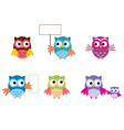 drawn owls different types vector image