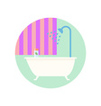 flat design bathroom with bath icon vector image
