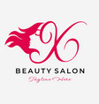 Letter s beauty face hair salon logo design Vector Image